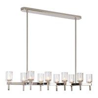 Alora - LP338052PNCC - Ten Light Linear Pendant - Lucian - Clear Crystal/Polished Nickel