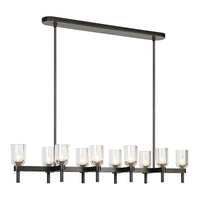 Alora - LP338052UBCC - Ten Light Linear Pendant - Lucian - Clear Crystal/Urban Bronze