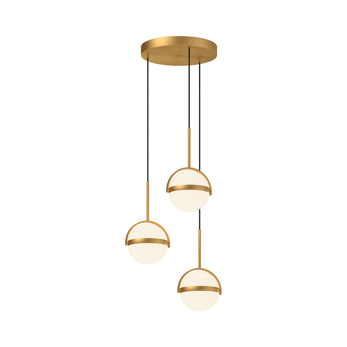 Alora LED Pendant from the Globo collection in Brushed Gold|Matte Black finish