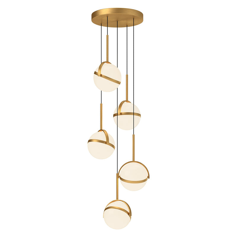 Alora LED Pendant from the Globo collection in Brushed Gold|Matte Black finish