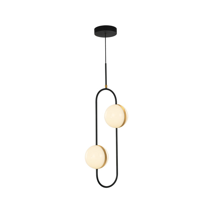 Alora LED Pendant from the Tagliato collection in Matte Black/Brushed Gold finish