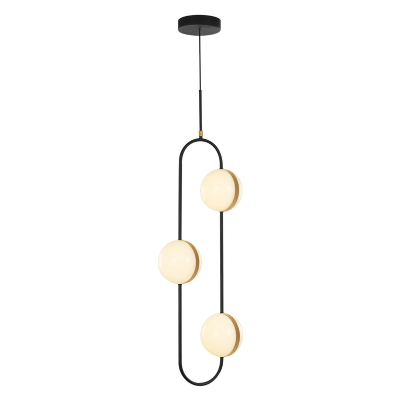 Alora LED Pendant from the Tagliato collection in Matte Black/Brushed Gold finish