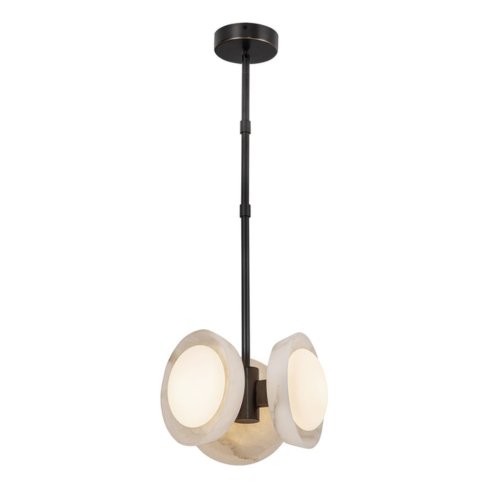 Alora LED Pendant from the Alonso collection in Urban Bronze/Alabaster finish