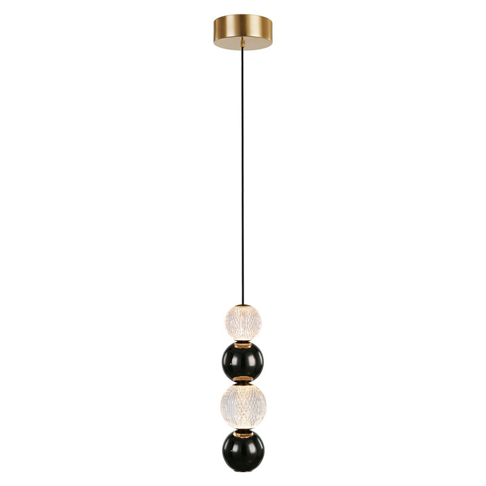 Alora LED Pendant from the Onyx collection in Natural Brass|Polished Nickel finish
