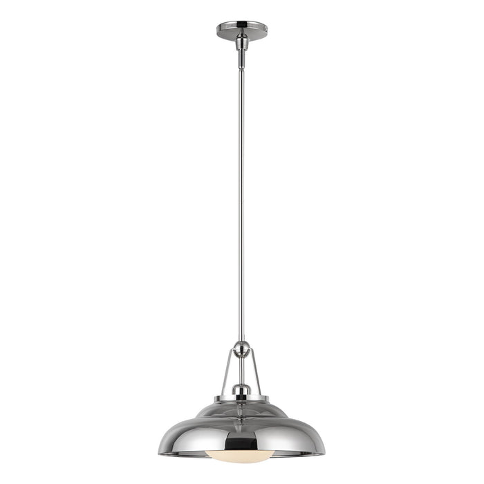 Alora One Light Pendant from the Palmetto collection in Polished Nickel/Glossy Opal Glass finish
