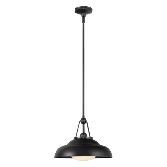 Alora One Light Pendant from the Palmetto collection in Urban Bronze/Glossy Opal Glass finish