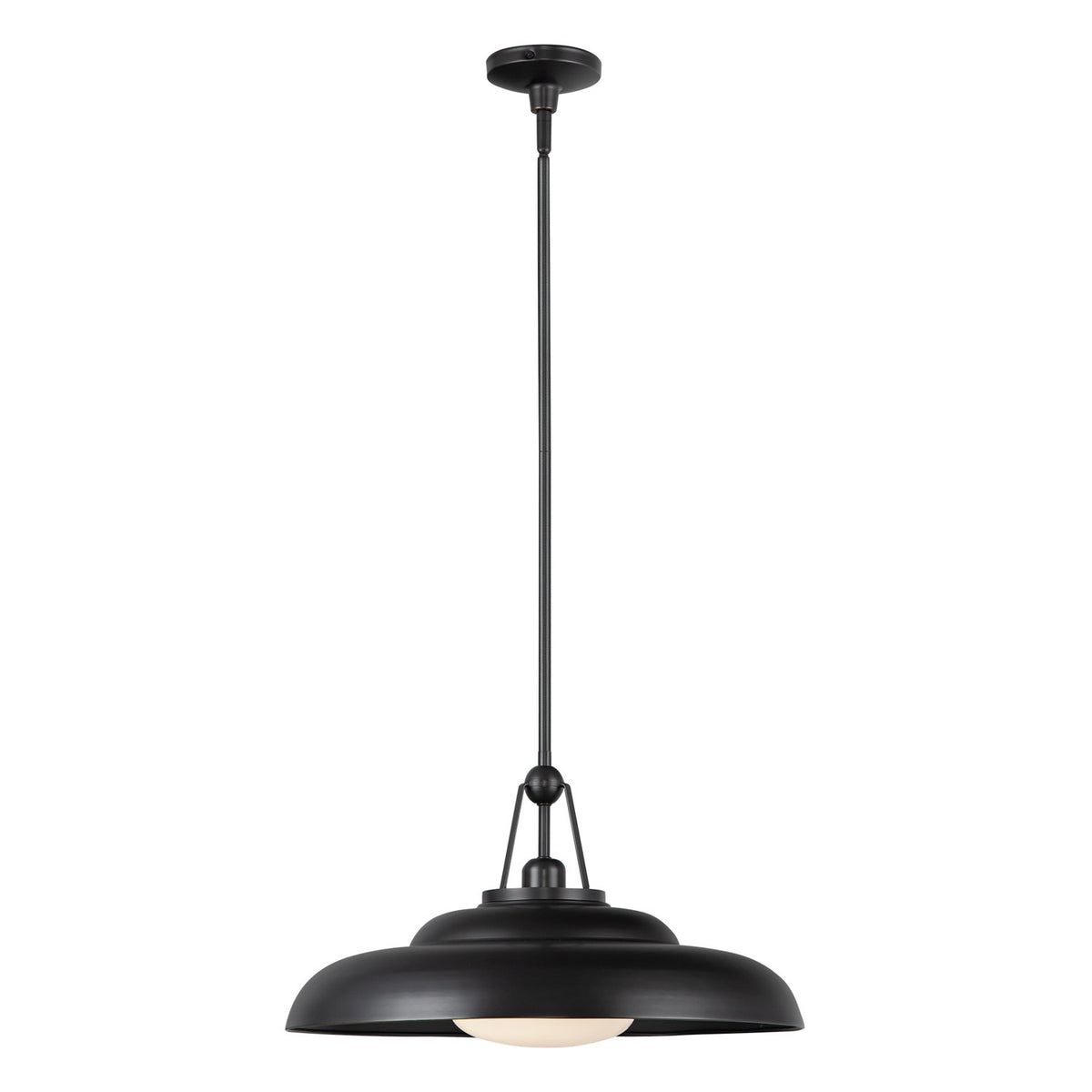 Alora One Light Pendant from the Palmetto collection in Urban Bronze/Glossy Opal Glass finish