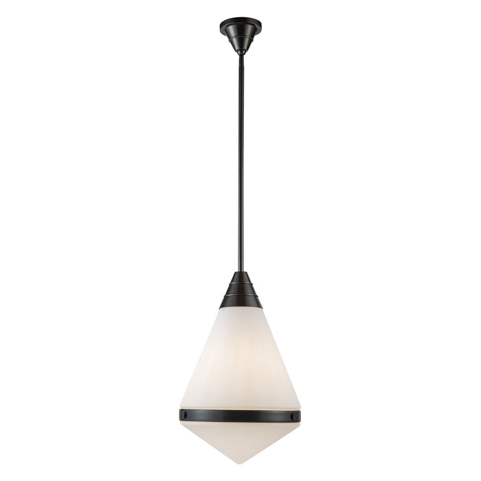 Alora One Light Pendant from the Willard collection in Urban Bronze/Matte Opal Glass finish
