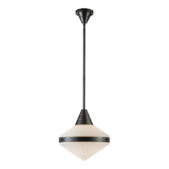 Alora One Light Pendant from the Willard collection in Urban Bronze/Matte Opal Glass finish