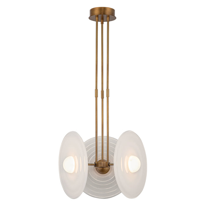 Alora LED Pendant from the Harbour collection in Vintage Brass/Glossy Opal Glass finish