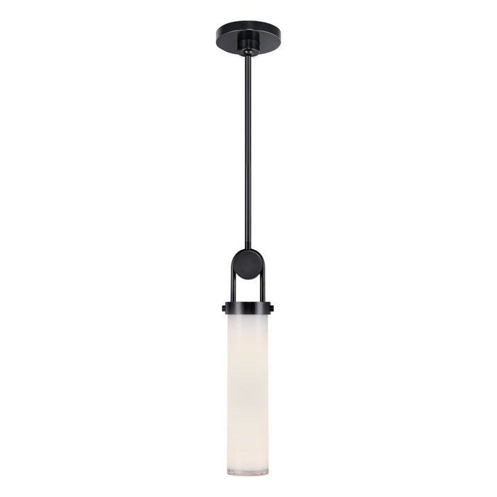 Alora One Light Pendant from the Wynwood collection in Urban Bronze/Glossy Opal Glass finish