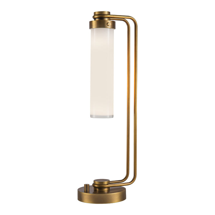 Alora One Light Table Lamp from the Wynwood collection in Vintage Brass/Glossy Opal Glass finish