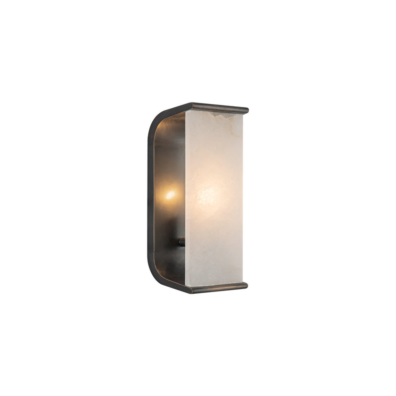 Alora One Light Wall Sconce from the Abbott collection in Urban Bronze/Alabaster finish