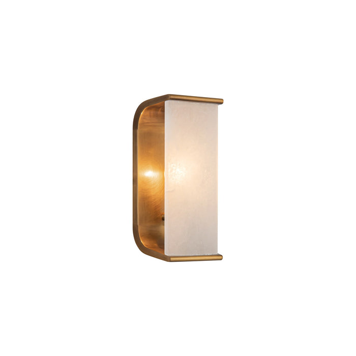 Alora One Light Wall Sconce from the Abbott collection in Vintage Brass/Alabaster finish