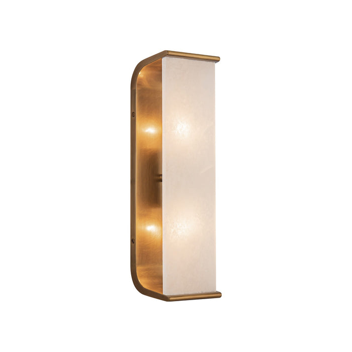 Alora Two Light Vanity from the Abbott collection in Vintage Brass/Alabaster finish