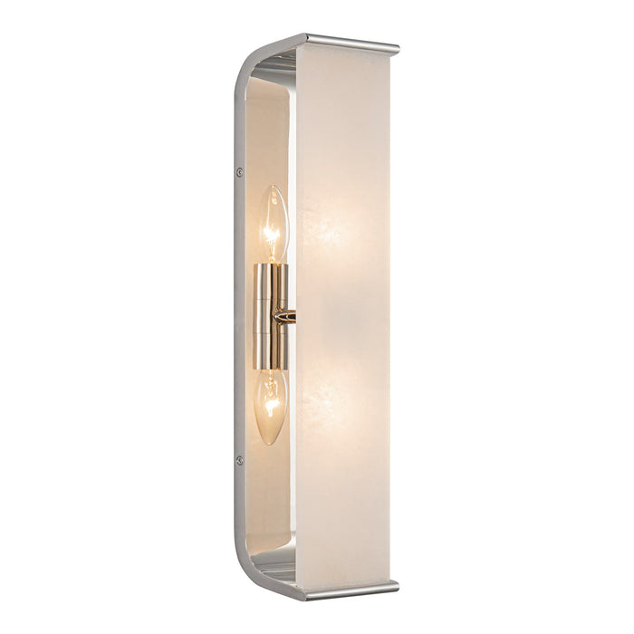 Alora Two Light Vanity from the Abbott collection in Polished Nickel/Alabaster finish