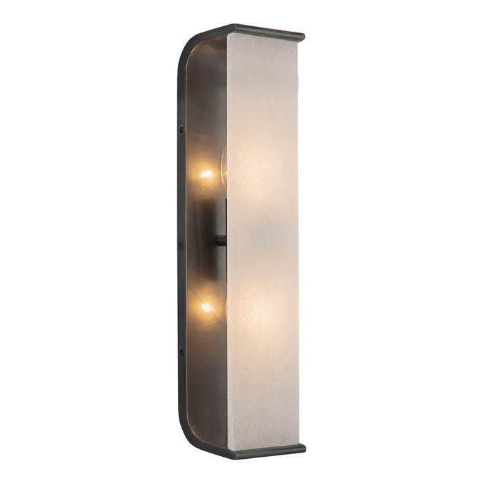 Alora Two Light Vanity from the Abbott collection in Urban Bronze/Alabaster finish