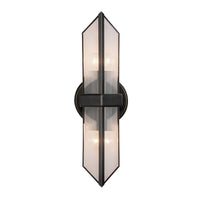 Alora - WV332815UBCR - Two Light Vanity - Cairo - Urban Bronze/Ribbed Glass