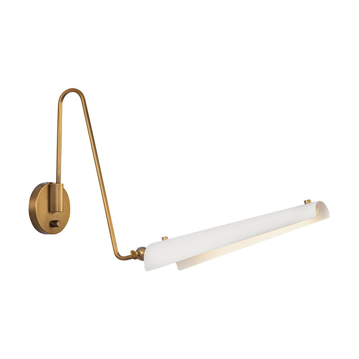 Alora LED Vanity from the Osorio collection in Matte White/Vintage Brass finish
