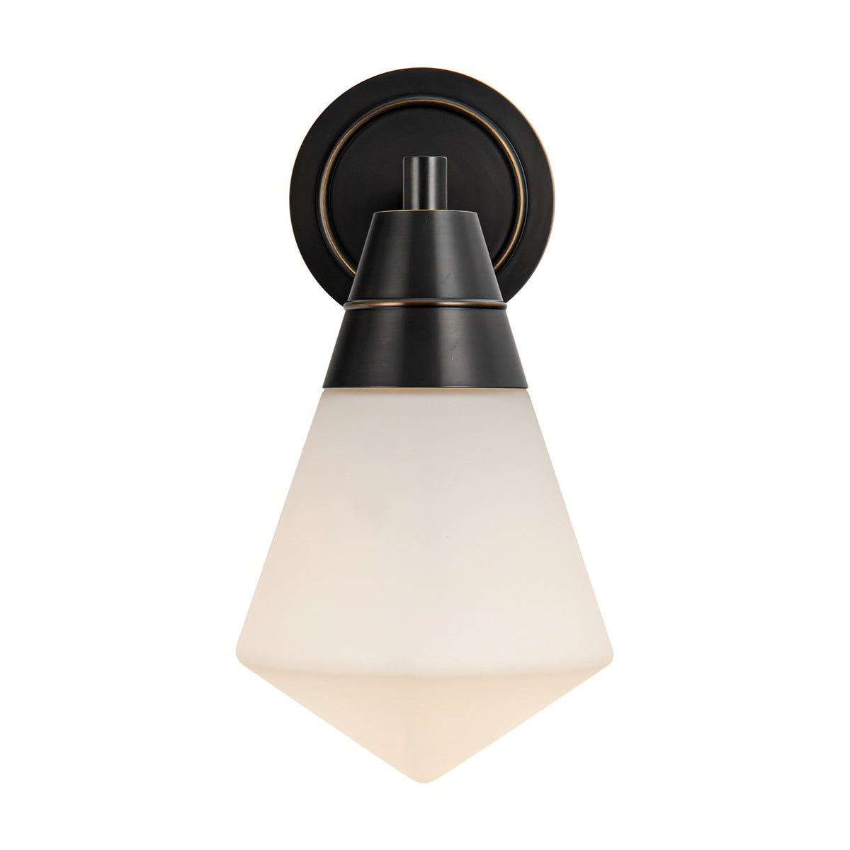 Alora One Light Wall Sconce from the Willard collection in Urban Bronze/Matte Opal Glass finish