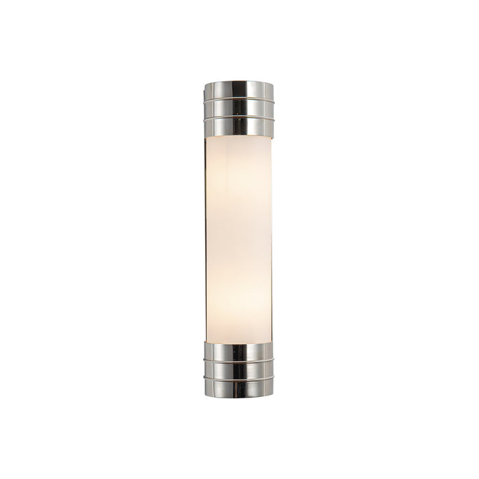 Alora Two Light Vanity from the Willard collection in Polished Nickel/Matte Opal Glass finish