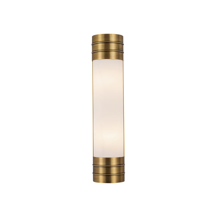 Alora Two Light Vanity from the Willard collection in Vintage Brass/Matte Opal Glass finish