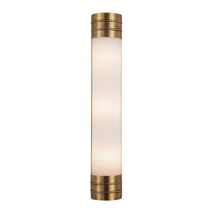 Alora Three Light Vanity from the Willard collection in Vintage Brass/Matte Opal Glass finish