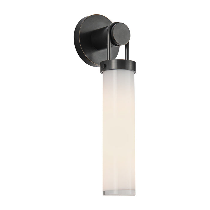 Alora One Light Wall Sconce from the Wynwood collection in Urban Bronze/Glossy Opal Glass finish