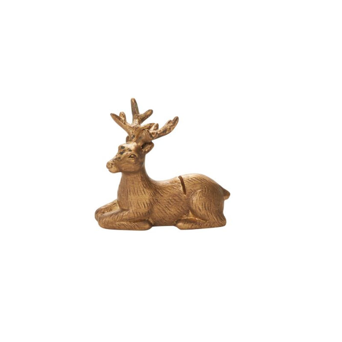 Design Shop Antique-Gold Enchanted Critter Name Card Holder Deer, 1" X 2.25", Set of 6.