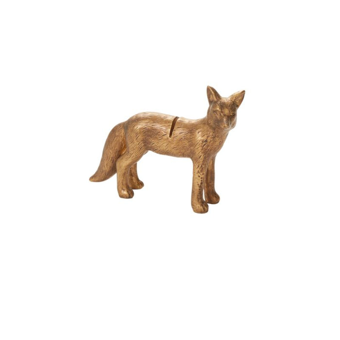 Design Shop Antique-Gold Enchanted Critter Name Card Holder Fox, 1" X 2.5", Set of 6.