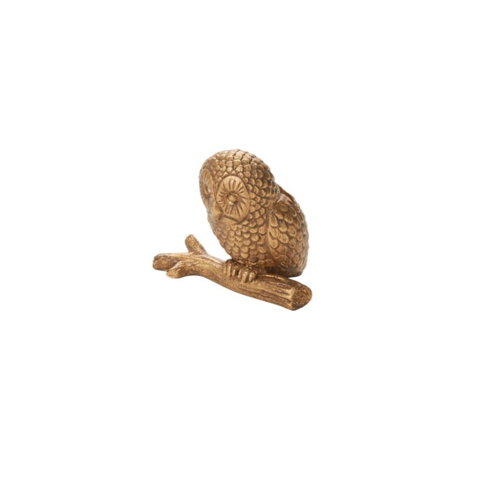 Design Shop Antique-Gold Enchanted Critter Name Card Holder Owl, 2.5" X 2", Set of 6.