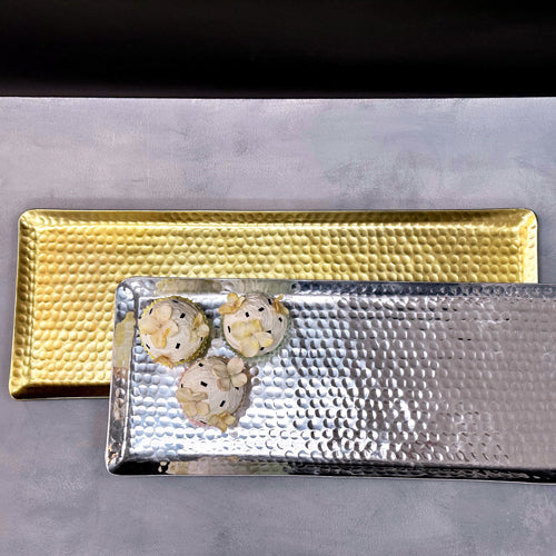 Design Shop Gold Hammered Rectangle Tray