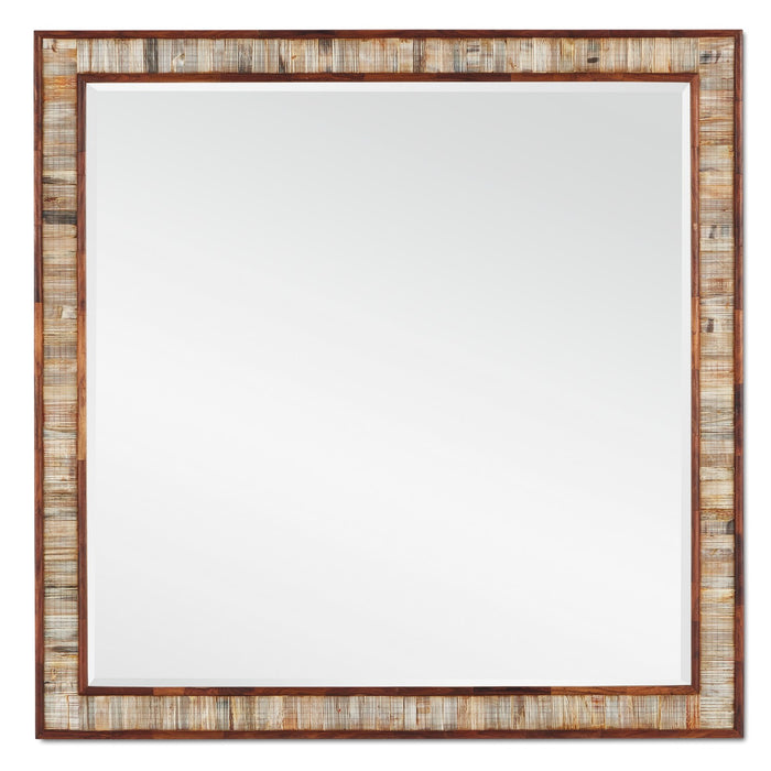 Currey and Company Mirror from the Hyson collection in Chiseled Horn/Natural/Mirror finish