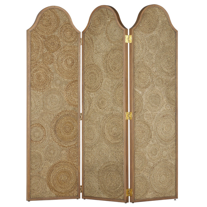 Currey and Company Screen from the Marjorie Skouras collection in Natural/Weathered Oak finish