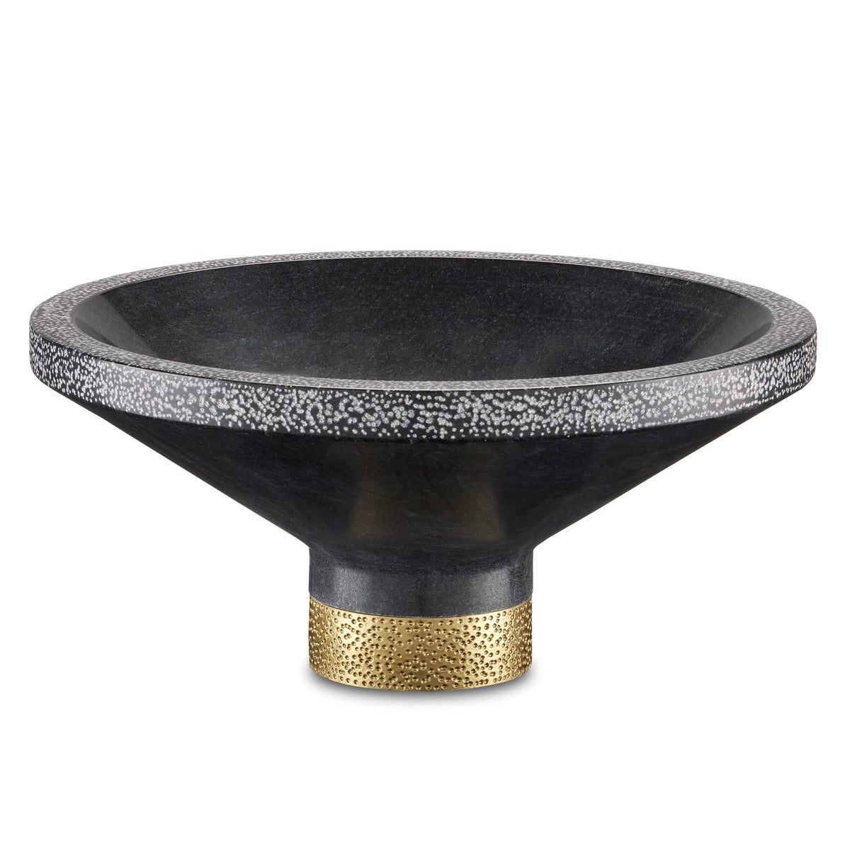 Currey and Company - 1200-0659 - Bowl - Vincent Collection - Black/Brass