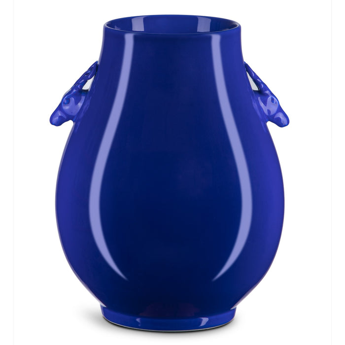 Currey and Company Vase in Ocean Blue finish