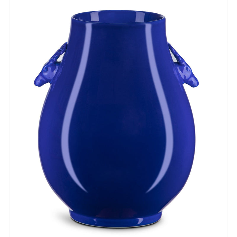 Currey and Company Vase in Ocean Blue finish