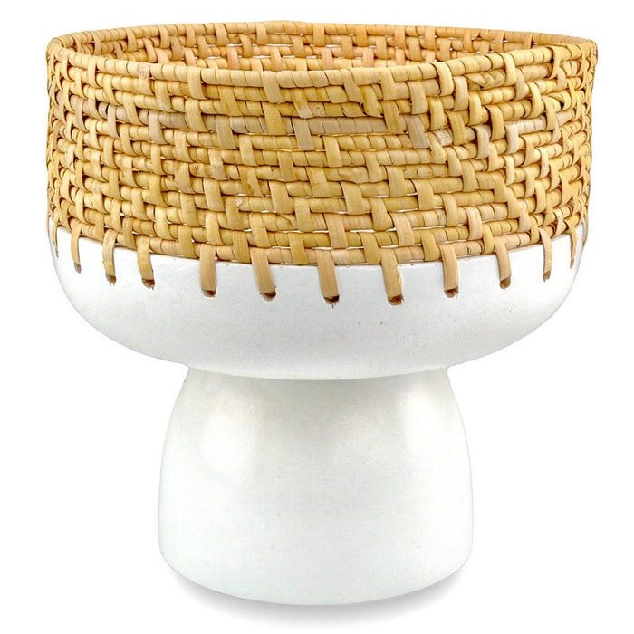 Currey and Company Bowl from the Kyoto collection in White/Natural finish