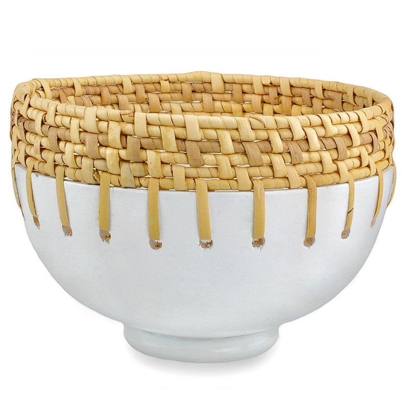 Currey and Company Bowl from the Kyoto collection in White/Natural finish