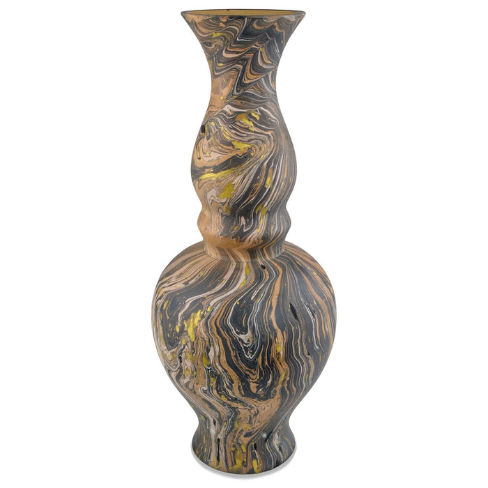 Currey and Company Vase in Black/Brown/White/Gold finish
