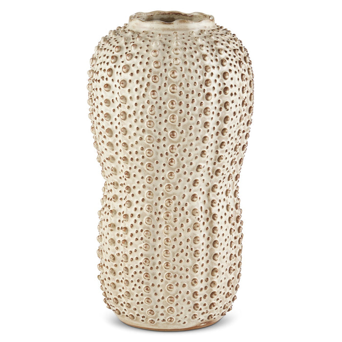 Currey and Company Vase from the Peanut collection in Ivory/Brown finish