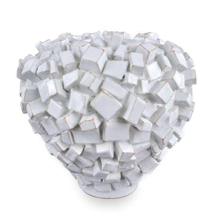 Currey and Company Vase from the Sugar Cube collection in White finish