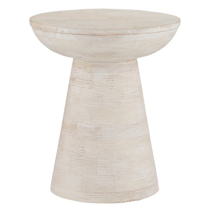 Currey and Company Accent Table from the Gati collection in Whitewash finish