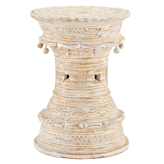 Currey and Company Accent Table from the Bavi collection in Natural/Whitewash finish