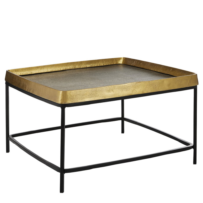 Currey and Company Cocktail Table from the Tanay collection in Antique Brass/Graphite/Black finish