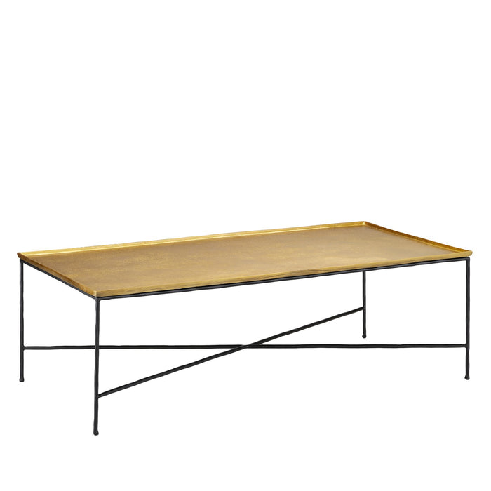 Currey and Company Cocktail Table from the Boyles collection in Antique Brass/Black finish