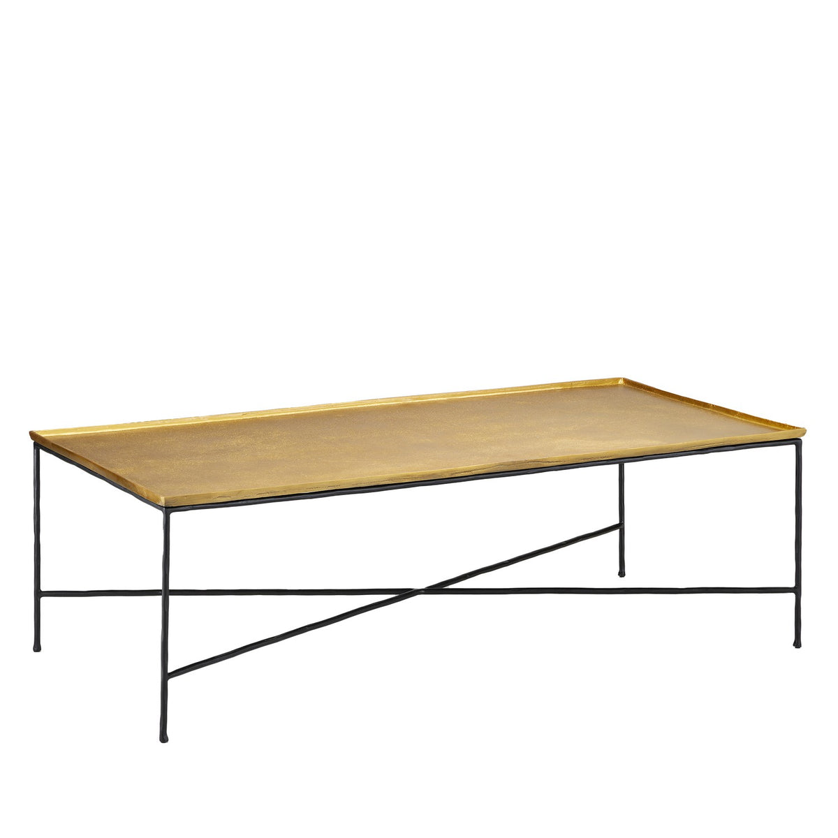Currey and Company - 4000-0152 - Cocktail Table - Boyles Collection - Antique Brass/Black