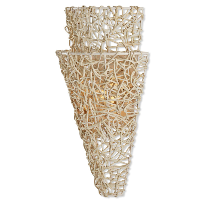 Currey and Company One Light Wall Sconce from the Birdlore collection in Vanilla/Bleached Natural finish