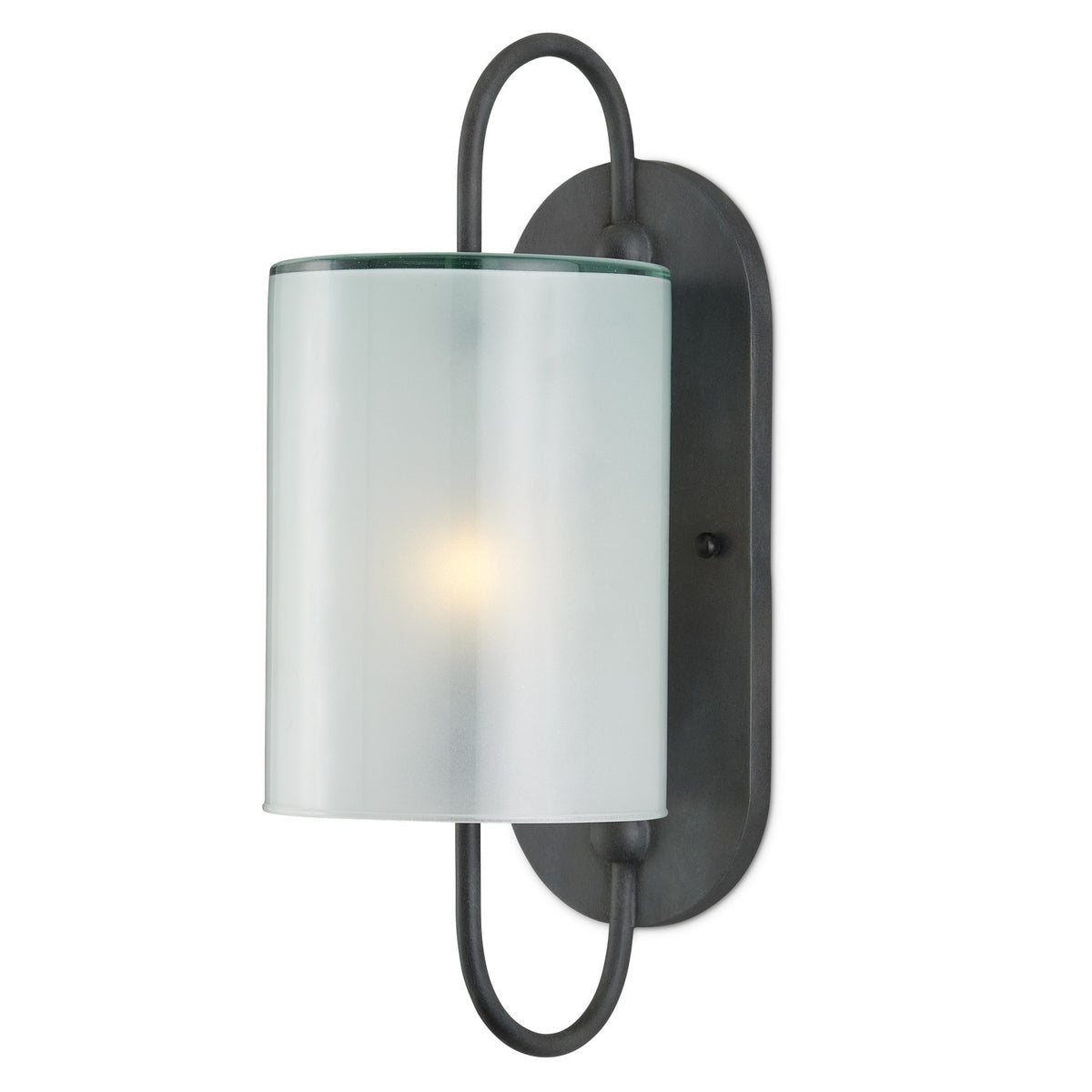 Currey and Company - 5800-0023 - One Light Wall Sconce - Glacier Collection - Antique Bronze/Frosted White
