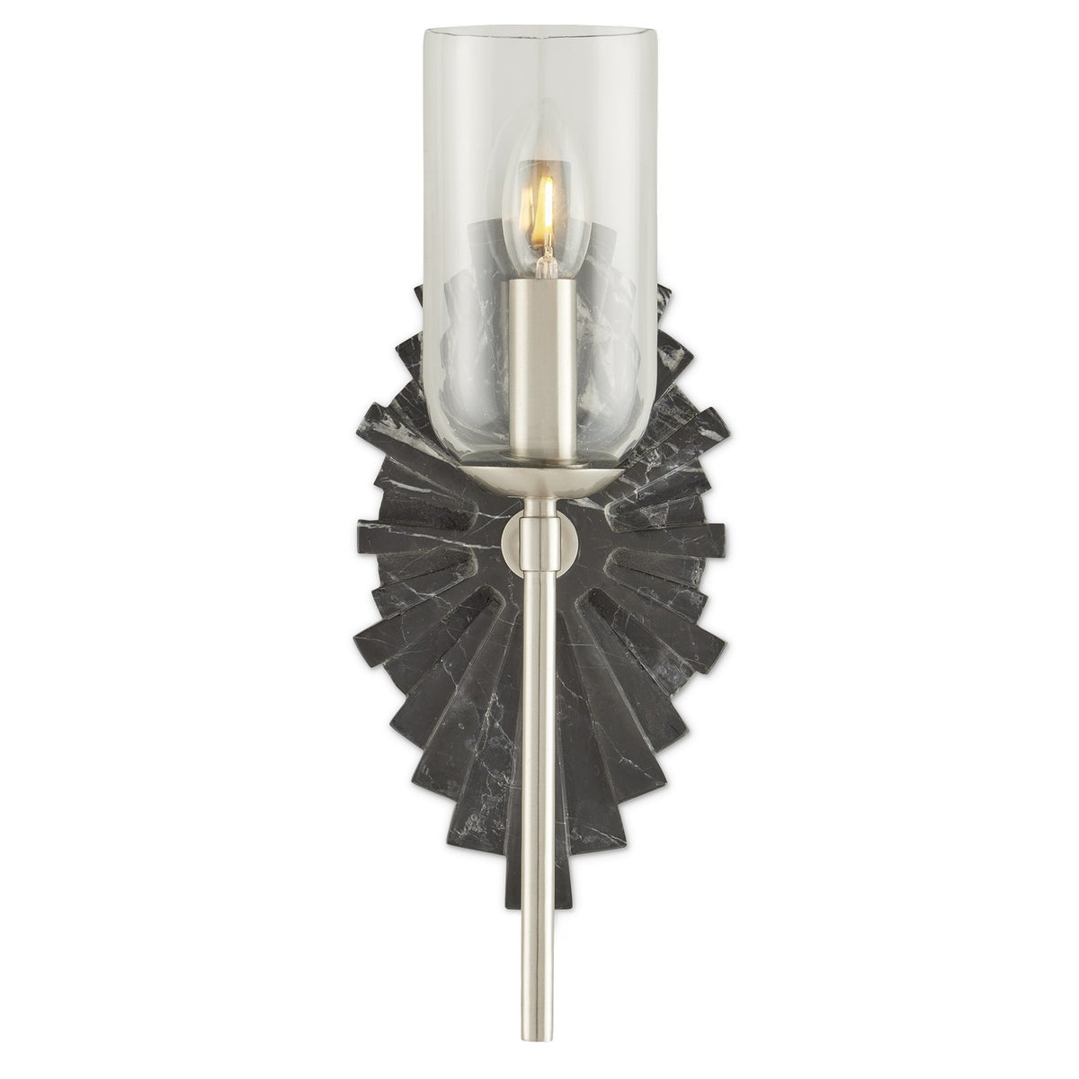 Currey and Company - 5800-0025 - One Light Wall Sconce - Benthos - Natural/Nickel/Clear